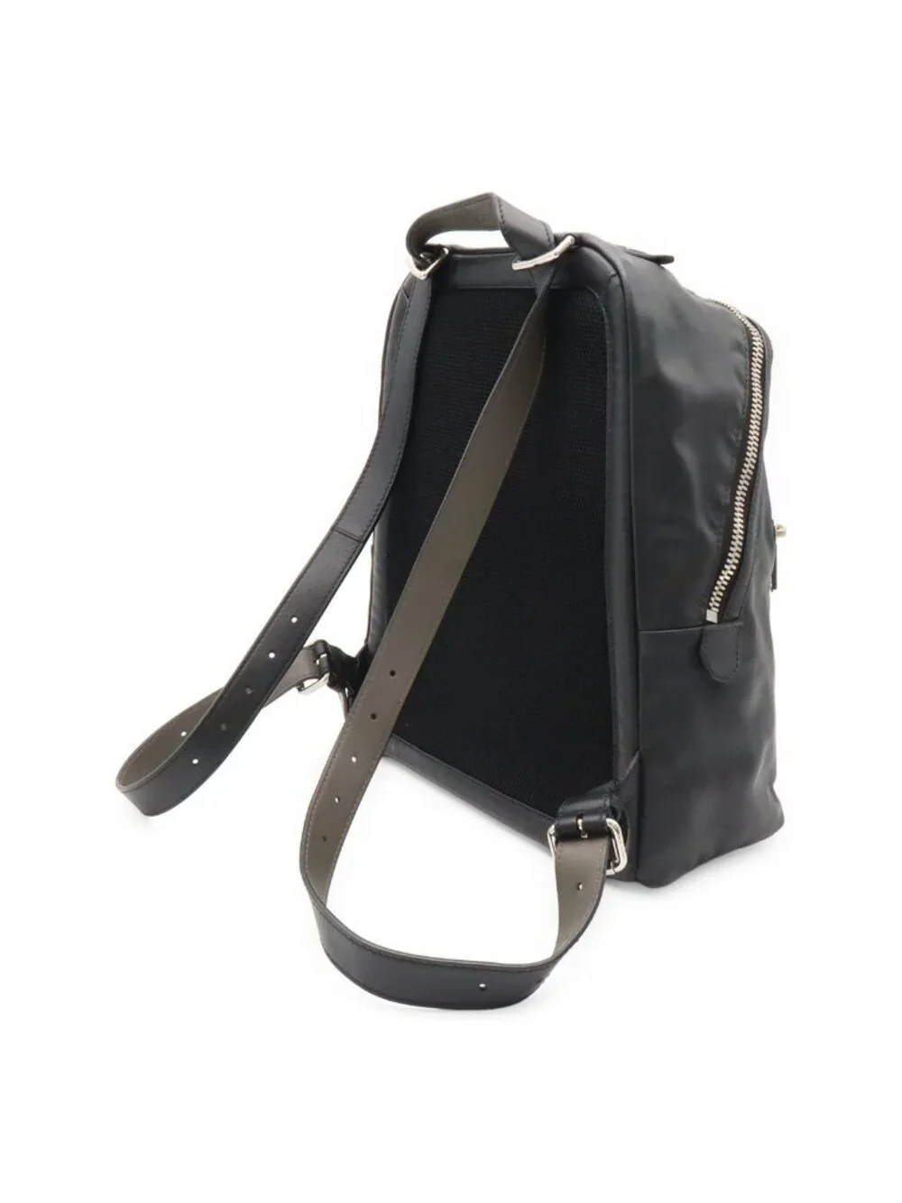 Fendi Backpack Leather Black Silver